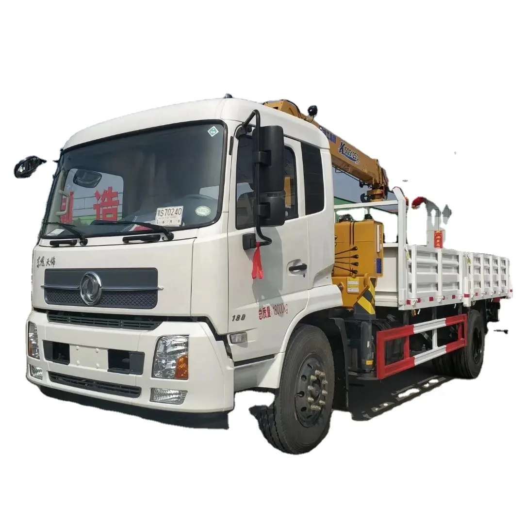 right hand drive dongfeng 5 tons straight arm crane truck 4X2 truck crane 6.3 tons truck mounted crane