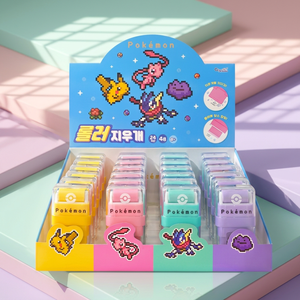 ยางลบลายพิกเซลโปเกมอน รูปทรงกระบอก 24 ชิ้น/กล่อง เครื่องเขียนเด็กเกาหลี น่ารัก แบบหลอด ดินสอ อนิเมะ ย้อนยุค 8 บิต ขายส่ง - Product Image 3