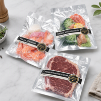 Sachet sous vide semi-métallisé imprimé sur mesure, sac sous vide en nylon PA/PE de qualité alimentaire pour viande, fruits de mer, légumes surgelés