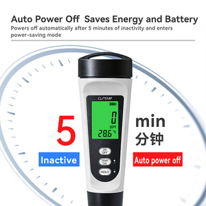 Detector Profesional 2 en 1 de Cloro Residual y Temperatura, Alta Precisión de 0.1 ppm, para Pruebas de Agua en Acuarios, Piscinas y Grifos - Product Image 2