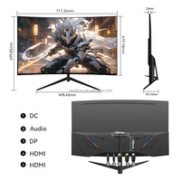 Nuevo Monitor de Computadora Rovesky E-sports con Superficie Curva LED de 32 Pulgadas, 240Hz, 1920x1080, Anti-luz Azul, Panel MVA Ultra-nítido, 4:3