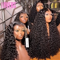 Perruque de 40 pouces avec dentelle frontale HD 13x4 sans colle, cheveux naturels longs non traités, 100% cheveux humains indiens bouclés bruts, fournisseur