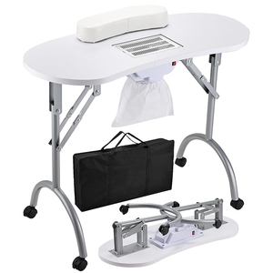 <span class=keywords><strong>Mesa</strong></span> de Manicura <span class=keywords><strong>Plegable</strong></span> Profesional de Alta Calidad con Aspiradora y 4 Ruedas Bloqueables para Técnicos de Spa - Product Image 1