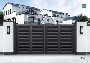 Porte Pliante Coulissante Automatique pour l'Extérieur <span class=keywords><strong>Gris</strong></span> Moderne en Alliage d'Aluminium Porte d'Entrée Électrique pour Villas, Mur de Campagne, Usage Domestique - Product Image 5