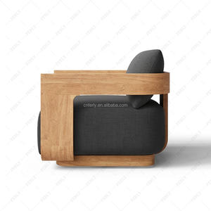 家具セット木製ソファセット屋外家具セット高級チークパティオガーデンソファシングルラウンジチェア - Product Image 3