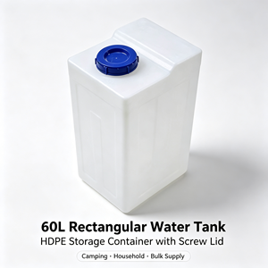 <span class=keywords><strong>Réservoir</strong></span> <span class=keywords><strong>d</strong></span>'<span class=keywords><strong>eau</strong></span> rectangulaire en plastique de 60 L avec couvercle à vis, filtration et adoucissement <span class=keywords><strong>pour</strong></span> 1 an, <span class=keywords><strong>pour</strong></span> camping et usage domestique - Vente en gros - Product Image 1