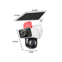 Lente Dual 3 pantallas 6MP cámara de red de seguridad al aire libre panorámica de alta definición CCTV WIFI Solar 4G cámara de tarjeta Sim
