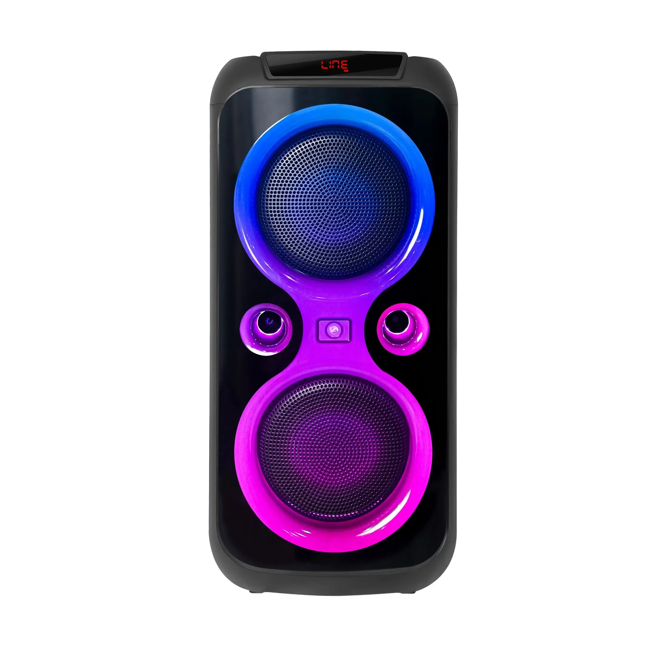 Deux haut-parleurs de 6.5 pouces 25w Haut-parleur portable sans fil Blue-tooth avec fonction karaoké Lecteur audio