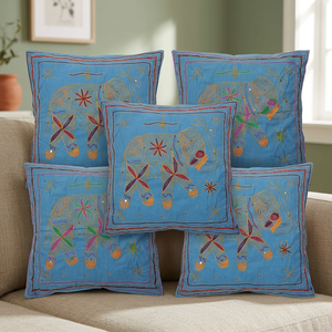 Indian <b>mirror</b> work cushion covers - Product Image 2