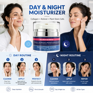 Crème hydratante visage jour et <span class=keywords><strong>nuit</strong></span> en gros, raffermissante, liftante, <span class=keywords><strong>anti</strong></span>-rides et ridules, au collagène, rétinol, cellules souches végétales et niacinamide 50g - Product Image 5