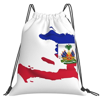 Sacs à dos personnalisés en gros avec drapeau d'Haïti pour femmes et hommes – Sacs à cordon de haute qualité réglables pour femmes et hommes