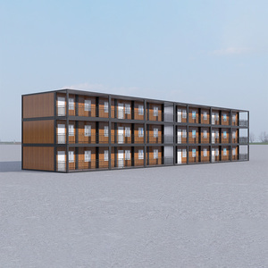 Contenedor Dormitorio Prefabricado Desmontable <span class=keywords><strong>de</strong></span> 3 Pisos, Panel Sándwich <span class=keywords><strong>de</strong></span> Lana <span class=keywords><strong>de</strong></span> <span class=keywords><strong>Roca</strong></span>, Modular, Flat Pack, Contenedor Aula Escolar - Product Image 1
