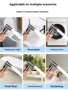 Wholesale Modern 304 Stainless Steel Wall-mounted Pressurized <strong>Toilet</strong> Spray Gun Set Nozzle Cleaner for Bathroom's Woman <strong>Washer</strong> - Product Image 3