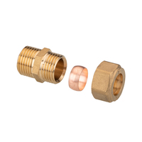 Fitting Ferrule Kuningan Tekanan Tinggi, Adaptor Sambungan Cepat Ulir Jantan, Fitting Pipa Tembaga untuk Sistem Kolektor Surya