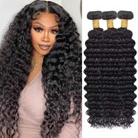 Extensions de cheveux humains 15A en lots bruts, ondulés profonds, 100% vierges non traités Remy, pour pose rapide