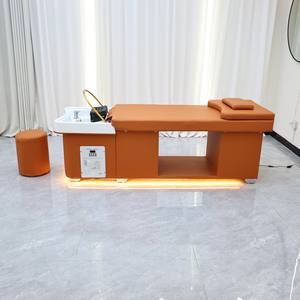 เก้าอี้สระผมแบบเอนนอนอเนกประสงค์ รุ่น DM สำหรับร้านเสริมสวย ทำจากหนังสังเคราะห์และไม้ พร้อมระบบไฮโดรเทอราปี - Product Image 1