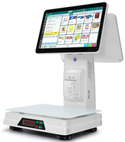 Báscula Android Pos con reconocimiento de cámara IA, impresión térmica de billetes, código de barras, Impresión de etiquetas, caja registradora
