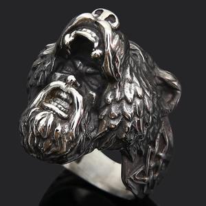 Assurance commerciale en acier inoxydable Viking Vintage Thor marteau anneau nordique tête de loup pendentif religieux hommes accessoire fabriqué en alliage - Product Image 3