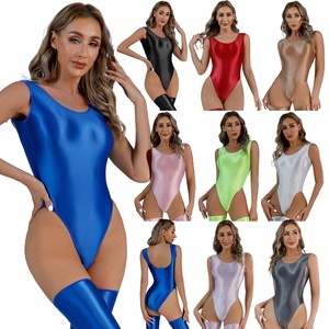 Maillot de bain une pièce brillant dos nu pour femme, idéal pour la plage, les fêtes à la piscine, le sport, la natation, le surf et les vacances - Product Image 1
