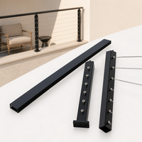 Système de garde-corps en câble d'acier inoxydable noir pour terrasse, balcon, porche, escalier, balustrade moderne facile à installer