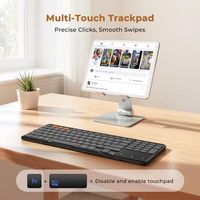 Clavier pliable OEM ODM avec pavé tactile, clavier Bluetooth, clavier numérique, clavier pliable portable pleine taille avec fonction multi-appareils B