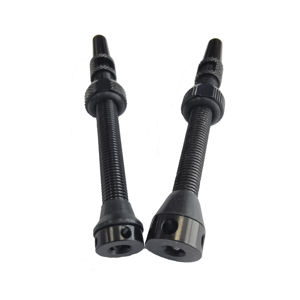 Válvula Presta sin cámara de 80mm de alta calidad, accesorios de bicicleta de aleación de aluminio negro fabricados en EE. UU. - Product Image 1