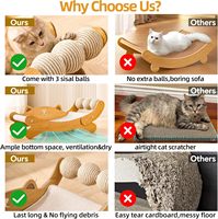 Grand hamac d'intérieur classique moderne en sisal pour chaton avec planche à gratter en bois chaise longue jouet en bois pour chats