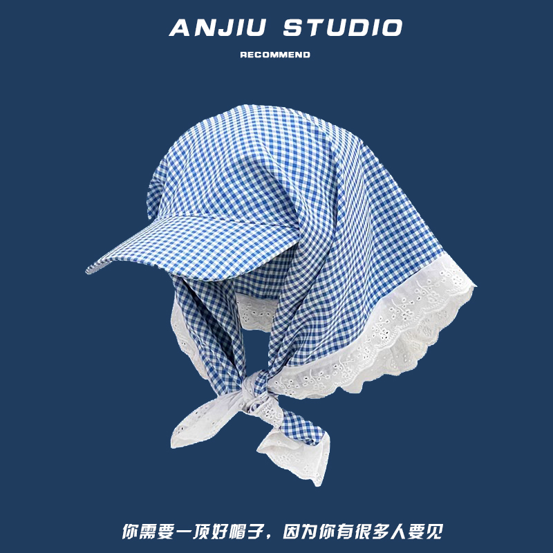 Blu [piccolo cappello a quadri fresco]]