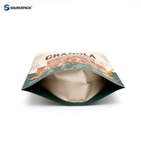 Sac refermable en papier kraft imprimé sur mesure, style zip, réutilisable, anti-odeur, Doypack autoportant pour emballage alimentaire (noix)