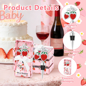 Nouveaux bouchons <span class=keywords><strong>de</strong></span> bouteille en forme <span class=keywords><strong>de</strong></span> fraise <span class=keywords><strong>pour</strong></span> baby shower, mariage, cadeaux <span class=keywords><strong>pour</strong></span> invités, souvenirs, décorations et objets commémoratifs - Product Image 2