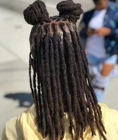 Extensions de dreadlocks afro kinky en cheveux humains, épaisseurs 0,4 cm, 0,6 cm, 0,8 cm, noir naturel, les meilleures extensions de dreadlocks en cheveux humains