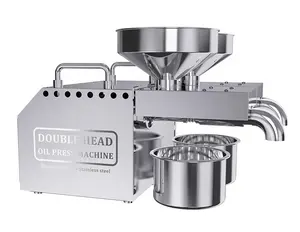 Paslanmaz çelik yeni 2 kafa küçük mini yağ pres makinesi için otomatik pres hardal yağı - Product Image 2