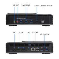 Mini PC con Cuatro Pantallas, Windows 11, DDR5, M.2 NVME SSD, Computadoras con IA para el Hogar y la Oficina, Mini PC para Juegos con Ventilador, GDDR6