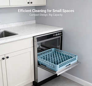 Lavastoviglie Automatica Sottobanco per Vetro e Piatti, 40 Cestelli/Ora, in Acciaio Inox 304 per Bar, Ristoranti e Hotel - Product Image 1
