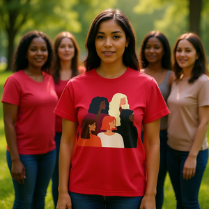 T-shirt con grafica Empowered Women per donna, 100% cotone, girocollo, casual, manica corta, per tutte le stagioni, stampa digitale - Product Image 2