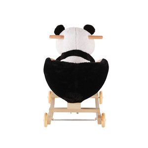 Houten kinder-schommelpaard met pluche Trojaans paard - Product Image 1