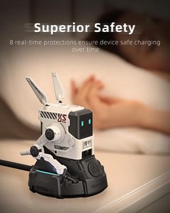 Cargador USB C GravaStar 65W Alpha65 Robot, Cargador <span class=keywords><strong>GaN</strong></span> Rápido, Adaptador Plegable de 3 Puertos, Cargador USB C Compacto y Plegable - Product Image 6