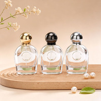 Flacons de parfum cylindriques de haute qualité 80 ml en verre transparent avec vaporisateur et pompe à fine brume – Bouteilles cosmétiques en verre – Vente en gros