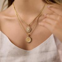 Collier pendentif en forme de cœur de la Vierge Marie plaqué or 18 carats BinShuo, chaîne à maillons en zircone blanche, bijoux en acier inoxydable imperméable