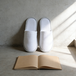 Chaussons jetables <span class=keywords><strong>éco</strong></span>logiques portables à motif diamant gauche et droite en coton perlé 0,2 pour les chambres d'hôtel de villégiature - Product Image 3