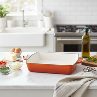 Ensemble de 18 pièces de batterie de cuisine en fonte émaillée au design classique, comprenant un faitout, casseroles et poêles antiadhésives, idéal pour la cuisine domestique
