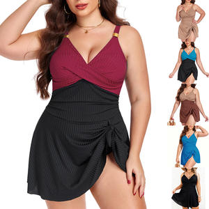 Traje de baño de una pieza para mujer de talla grande, traje de baño con diseño de cuello en V profundo para playa, deportes acuáticos, Fitness, moldeador del cuerpo - Product Image 1
