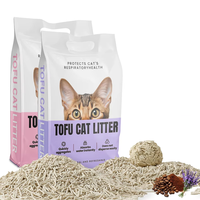 Nouvelle litière pour chat en tofu de qualité supérieure, écologique, propre, biodégradable, multi-parfums, anti-adhésive, désodorisante