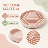 Gamelle personnalisée en silicone pour animaux de compagnie – Gamelle anti-glouton pour chien avec ventouse, design labyrinthe étoilé, antidérapante, pour petits chiens