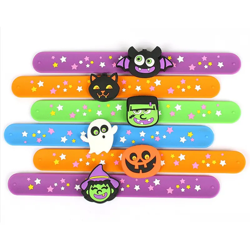 ליל כל הקדושים PVC צבעוני סטירה צמיד Wristbands צעצועים עבור פסטיבל מסיבת מתנת ילדים ליל כל הקדושים המפלגה קישוט