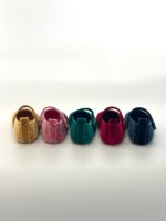 Vintage fluwelen Mary Jane-schoenen voor kinderen, balletflats met fruitborduurwerk en ronde neus voor dagelijks gebruik op bruiloften en verjaardagen
