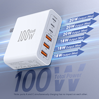 Chargeur mural rapide magnétique multi-ports HNT Wholesale 100W PD20W & QC3.0, 3A+3C ports, pour iPhone et tablette, avec prise EU/UK/US/AU/JP