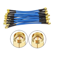 Prise mâle SMA d'approvisionnement d'usine à prise mâle SMA pour RG141 RG402 gaine bleue fil RF assemblage de câble d'extension de cavalier en queue de cochon RF
