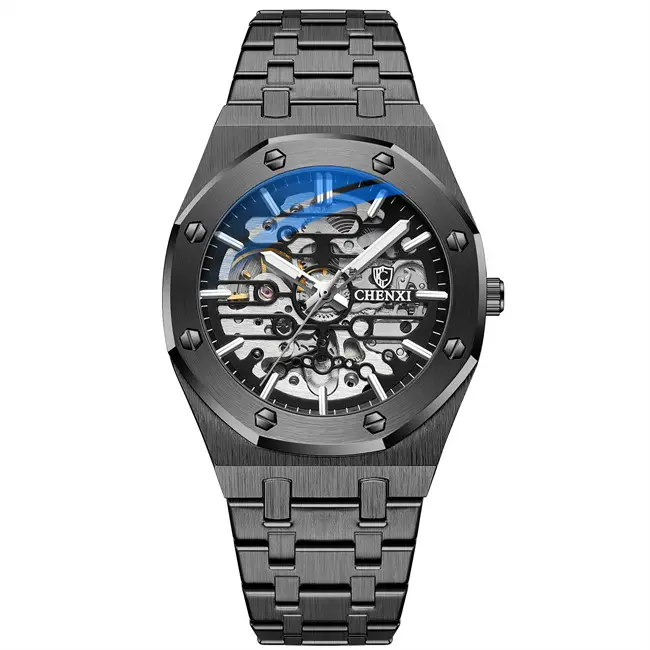 Wholesale Luxury Waterproof High Quality Custom Logo Digital Branded Men Automatic Mechanical Skeleton Alloy Wrist Watch