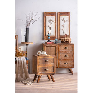 Armoire <span class=keywords><strong>de</strong></span> <span class=keywords><strong>chevet</strong></span> <span class=keywords><strong>en</strong></span> bois massif style Antique pour chambre à coucher, tiroir à 2 niveaux, support <span class=keywords><strong>de</strong></span> nuit <span class=keywords><strong>en</strong></span> <span class=keywords><strong>osier</strong></span>, <span class=keywords><strong>Table</strong></span> <span class=keywords><strong>de</strong></span> <span class=keywords><strong>chevet</strong></span> Vintage pour chambre à coucher et salon - Product Image 2